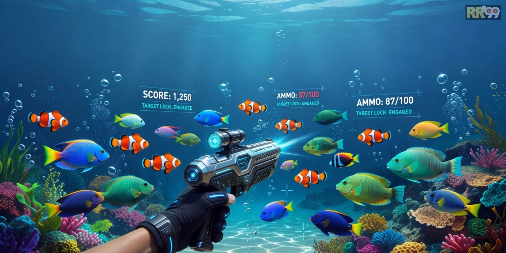 Minh họa giao diện bắn cá online 69vn với đồ họa sống động và các loài cá đa dạng