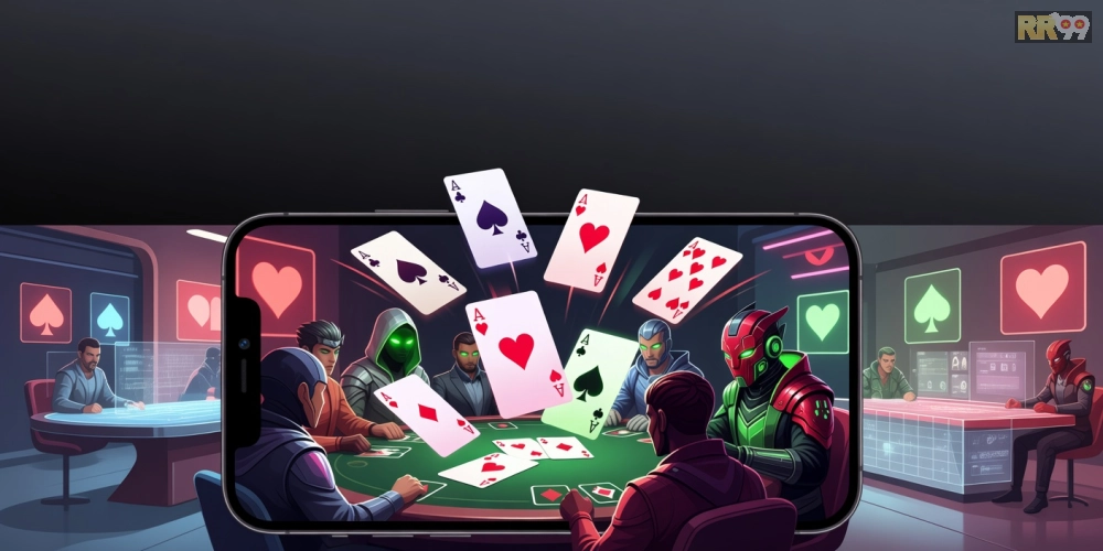 Minh họa giao diện game bài tiến lên 69vn với các lá bài sống động và người chơi trực tuyến