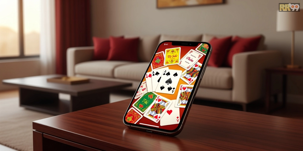 Minh họa khái niệm tải game bài 69vn với giao diện ứng dụng hấp dẫn trên thiết bị di động