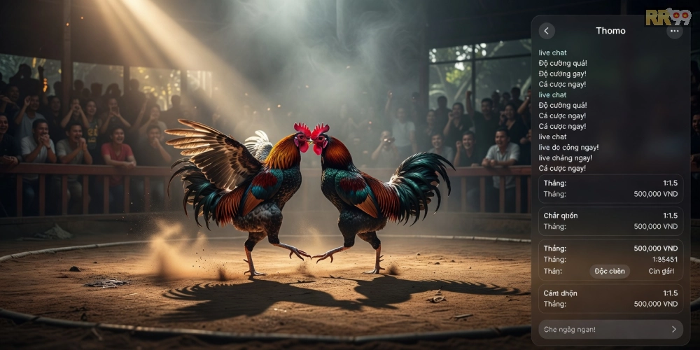 Hình ảnh trực tiếp đá gà Thomo trên 69vn với giao diện xem trận đấu chuyên nghiệp.